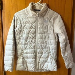 Girls Northface cream colored coat